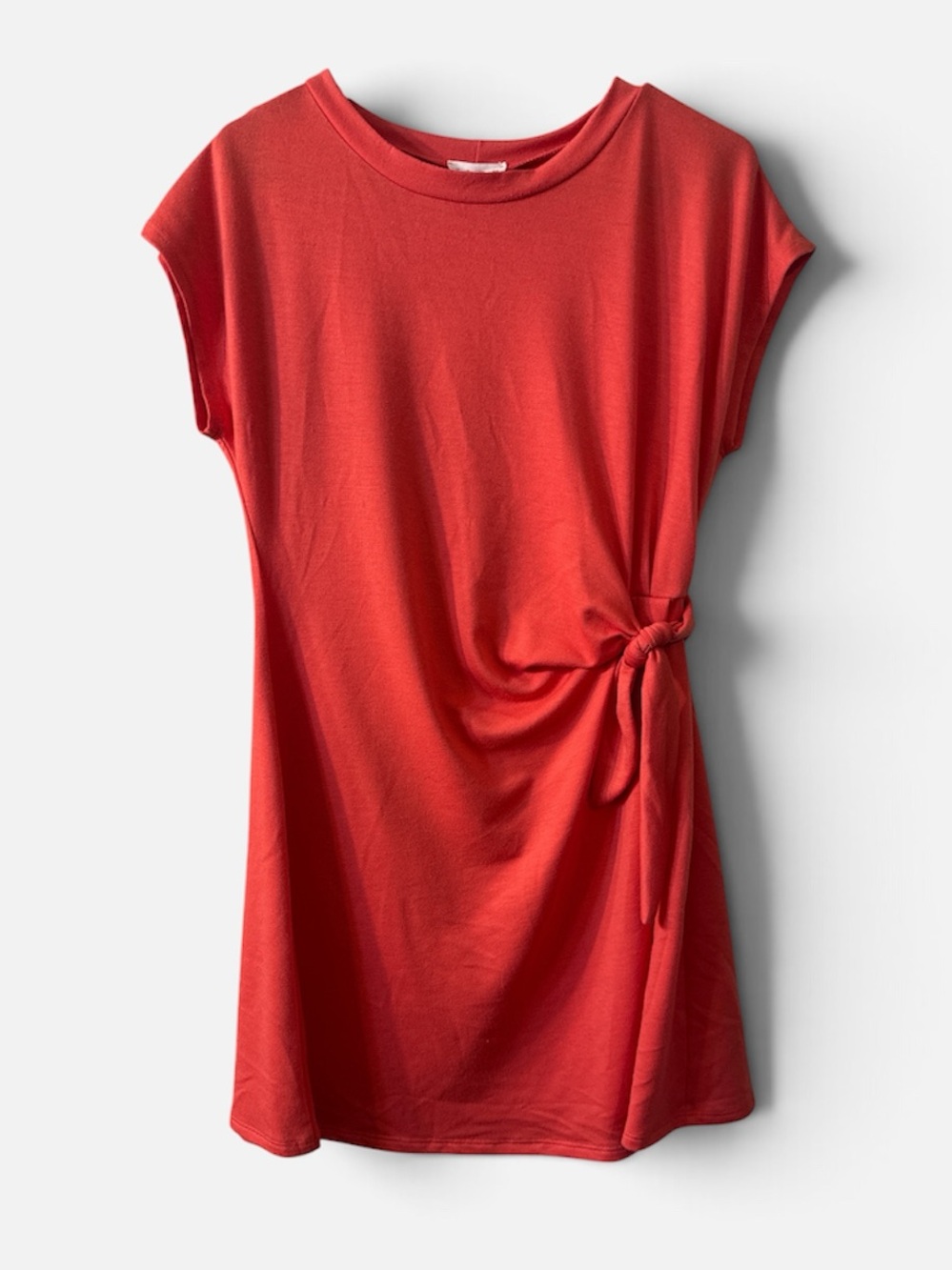 See You Monday Dress Womerns Medium Orange Side Tie Party Casual